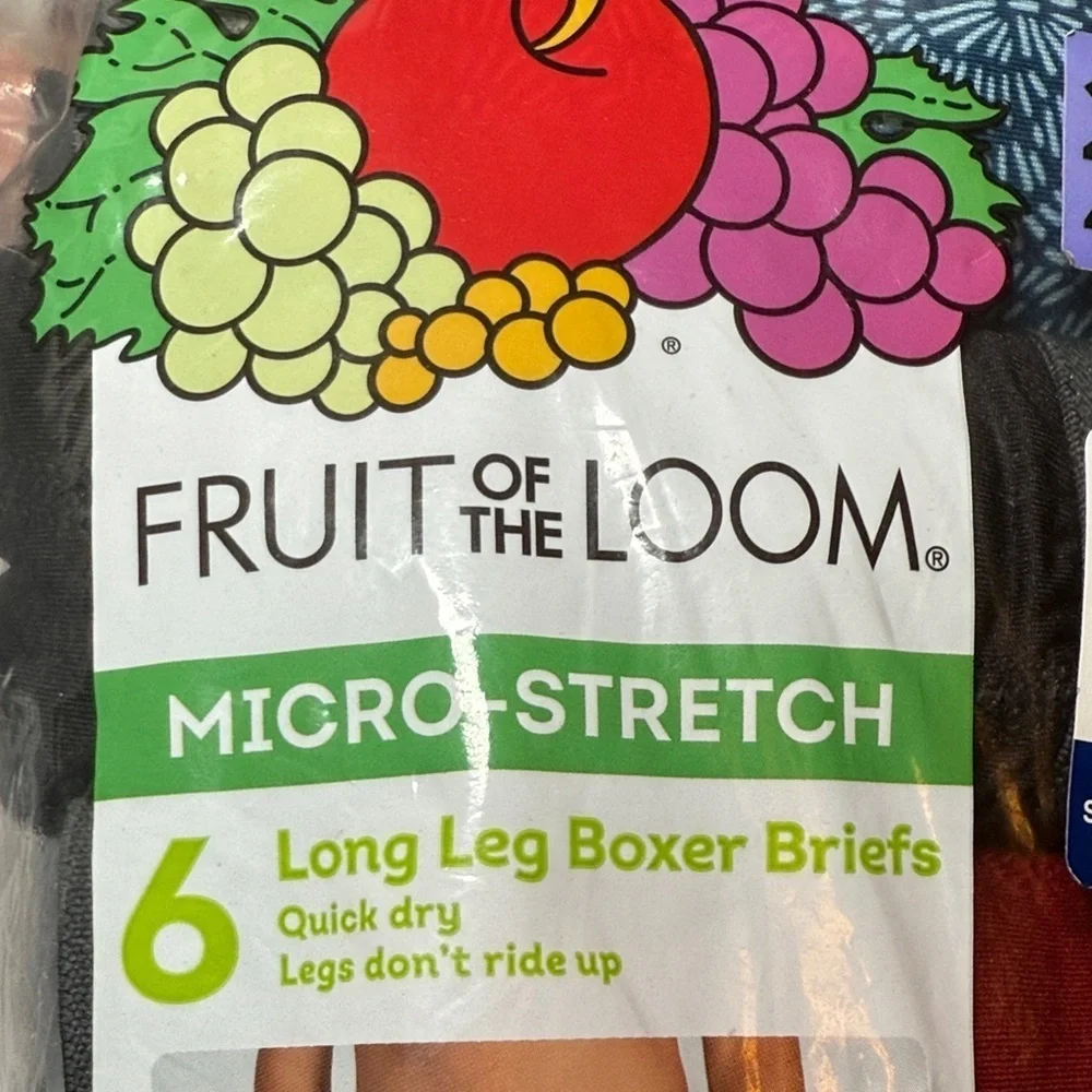 Fruit of the Loom  Micro-Stretch Long Leg Boxer Briefs 6-Pack Underwear Small
